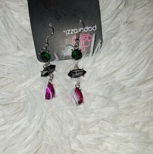 Paparazzi Pink and Green Dangle Earrings